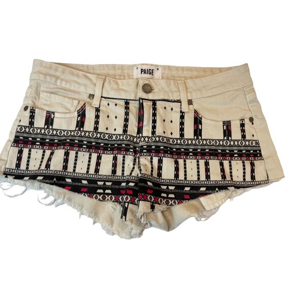 Paige Womens Cut Off Shorty Mini Shorts Echo Park Grey Nomad Size 27 - Picture 1 of 11